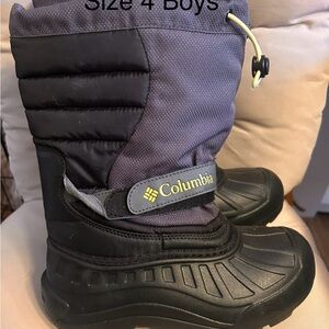 Columbia Kids' Black and Purple Snow Boots